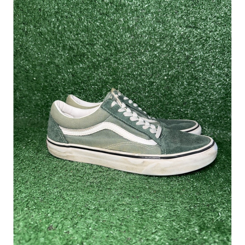 VANS Women Size 9.5 Old Skool Green Low Top Skate Shoes Athletic Sneakers Casual